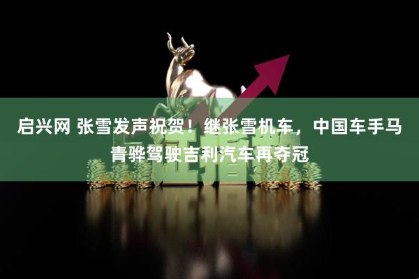 启兴网 张雪发声祝贺！继张雪机车，中国车手马青骅驾驶吉利汽车再夺冠